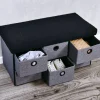 Sitzbank mit Aufbewahrungsboxen grau 76 x 38 x 38 cm
