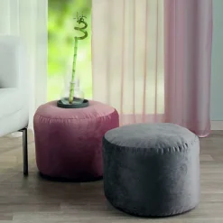Sitzhocker mauve rund Ø 30 x 40 cm