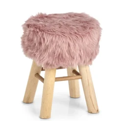Sitzhocker 'Zottel' rosé 29 x 39 x 29 cm