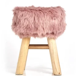 Sitzhocker 'Zottel' rosé 29 x 39 x 29 cm