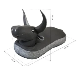 Sitzsack und Schwimmtier 'Stier' schwarz 89 x 64 x 34 cm