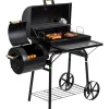 Smoker- und Holzkohlegrill 'Dakota' schwarz 122 x 132,5 x 66 cm