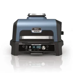 Smoker- und Holzkohlegrill blau, schwarz 57 x 41 x 51 cm