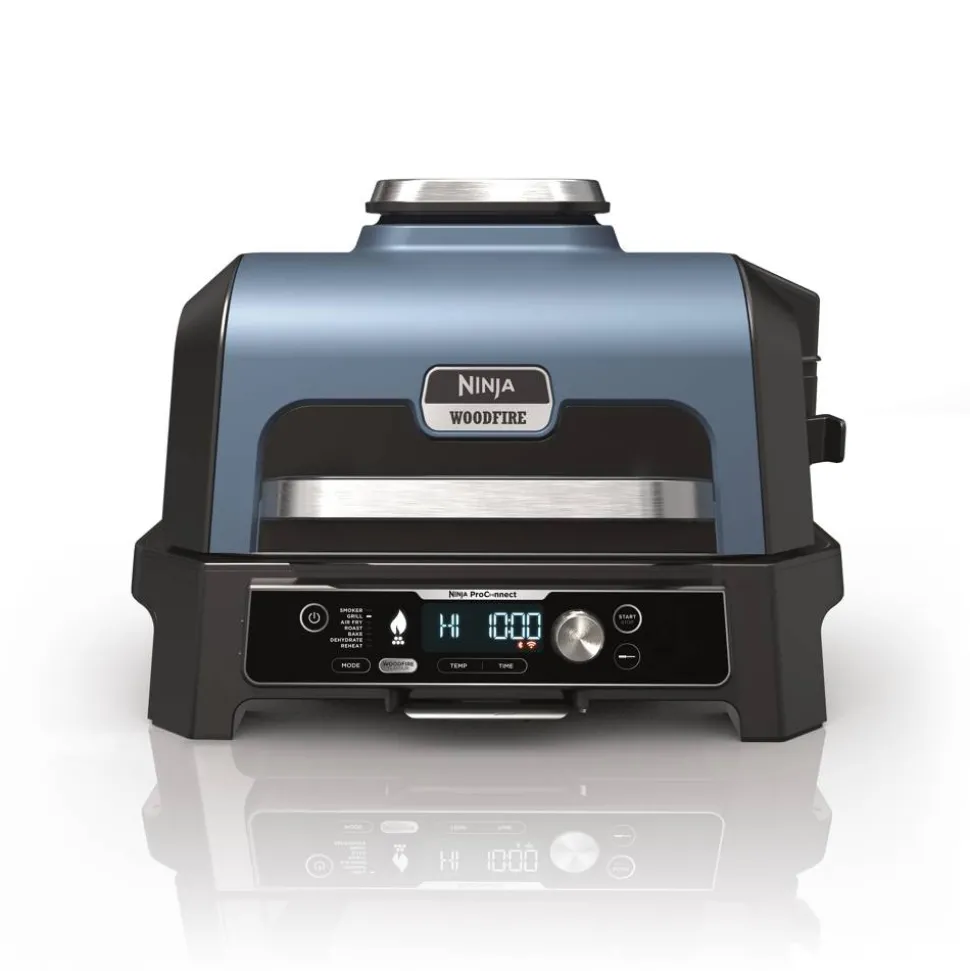 Smoker- und Holzkohlegrill blau, schwarz 57 x 41 x 51 cm
