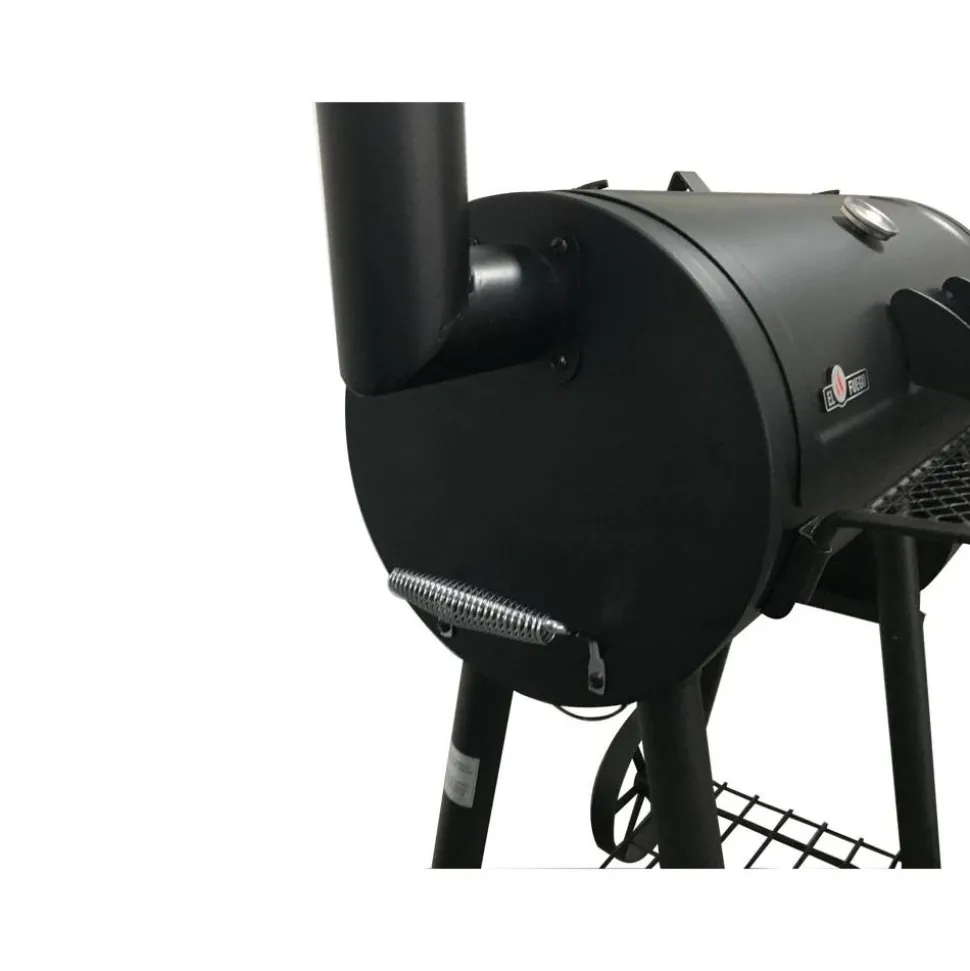 Smoker- und Holzkohlegrill 'Edmonton' schwarz 121 x 124 x 66 cm