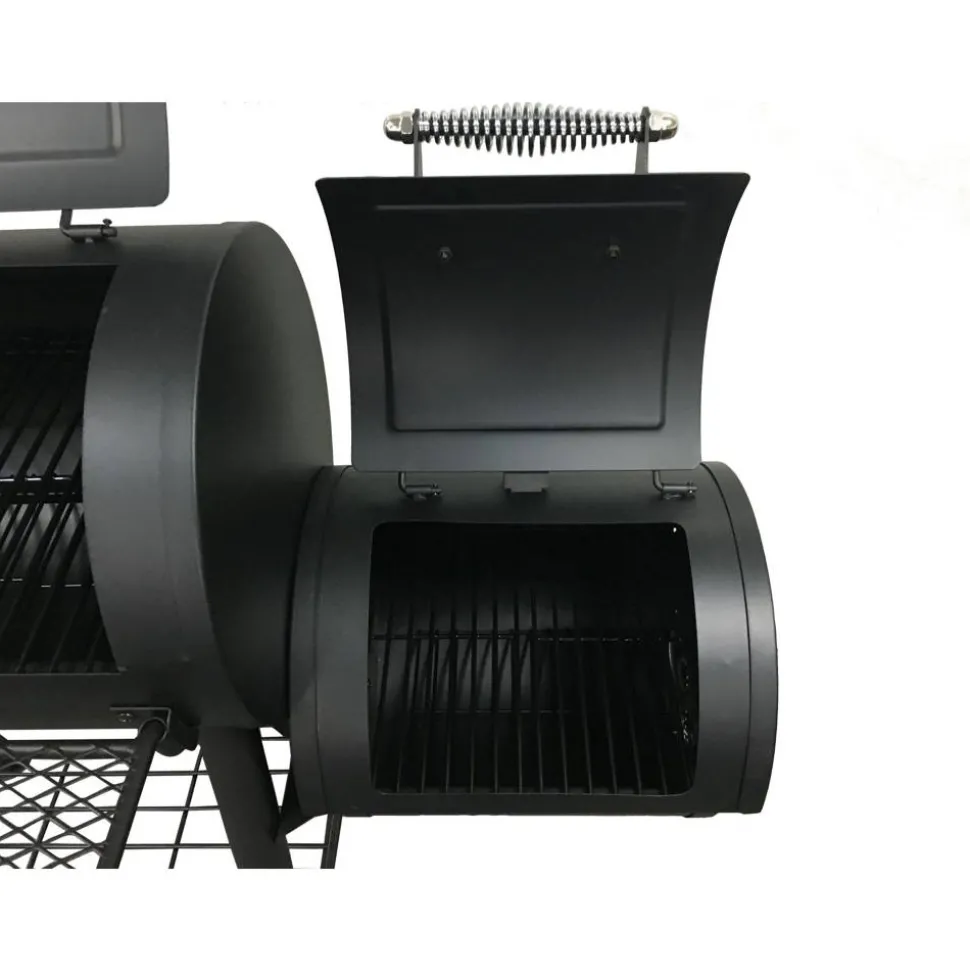Smoker- und Holzkohlegrill 'Edmonton' schwarz 121 x 124 x 66 cm
