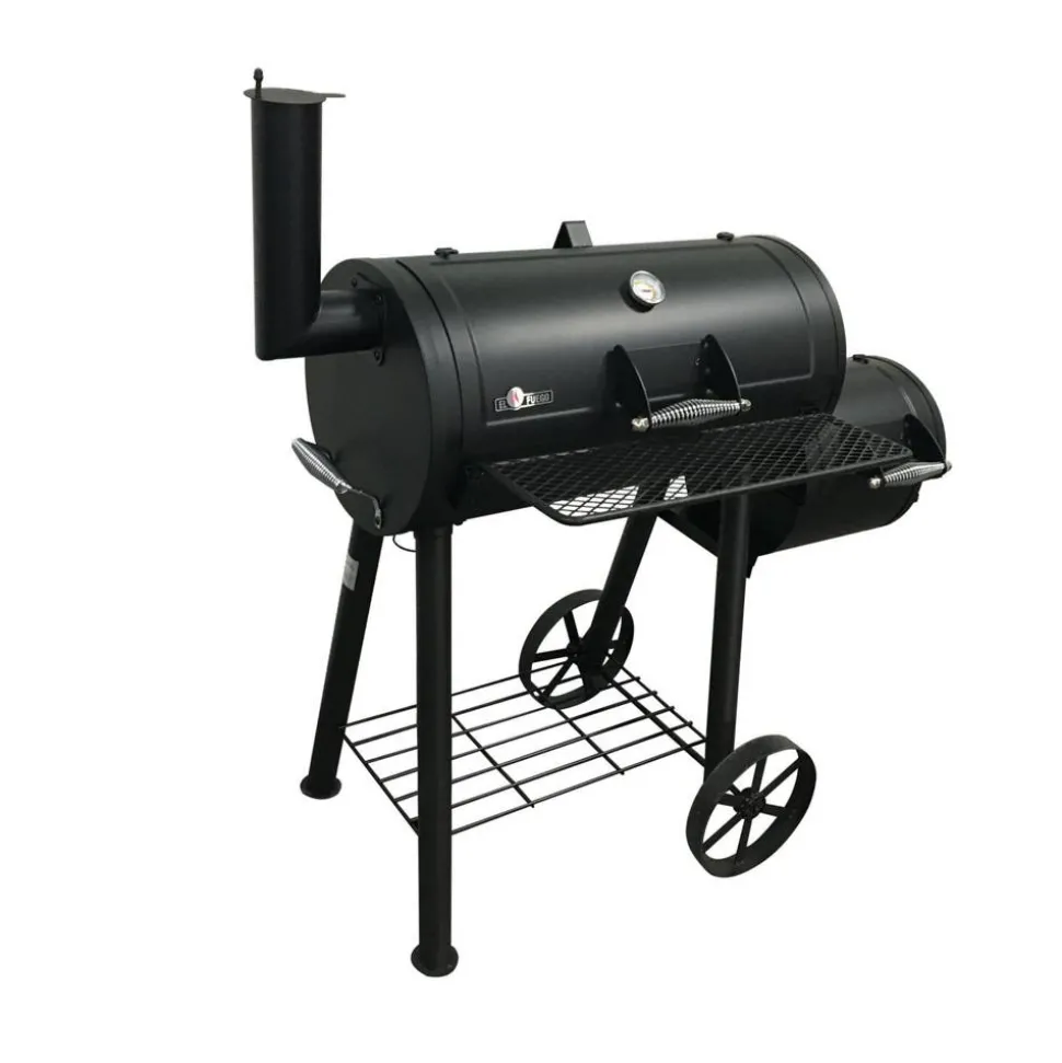 Smoker- und Holzkohlegrill 'Edmonton' schwarz 121 x 124 x 66 cm