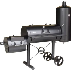 Smoker- und Holzkohlegrill 'Kiona' schwarz 211 x 173 x 70 cm