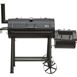 Smoker- und Holzkohlegrill 'Buffalo' schwarz 155 x 132 x 78 cm