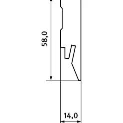 Sockelleiste 'L674' Marmor weiss 2400 x 58 x 14 mm