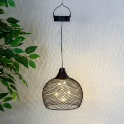 Solar Pendelleuchte Metall schwarz Ø 18,5 cm