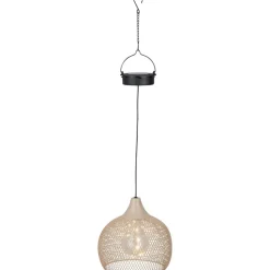Solar Pendelleuchte Metall beige Ø 18,5 cm