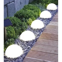 Solar-Bodenleuchte mit 5 Halbkugeln weiß Ø 15 cm