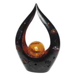 Solar-Dekoleuchte 'Blüte' anthrazit/gold 20,8 x 30,7 cm