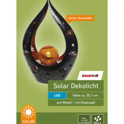 Solar-Dekoleuchte 'Blüte' anthrazit/gold 20,8 x 30,7 cm