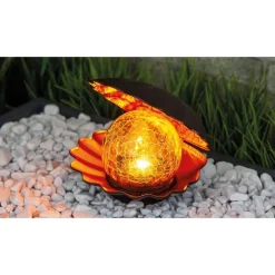 Solar-Dekolicht 'Muschel' schwarz/kupferfarben 15 x 16 cm