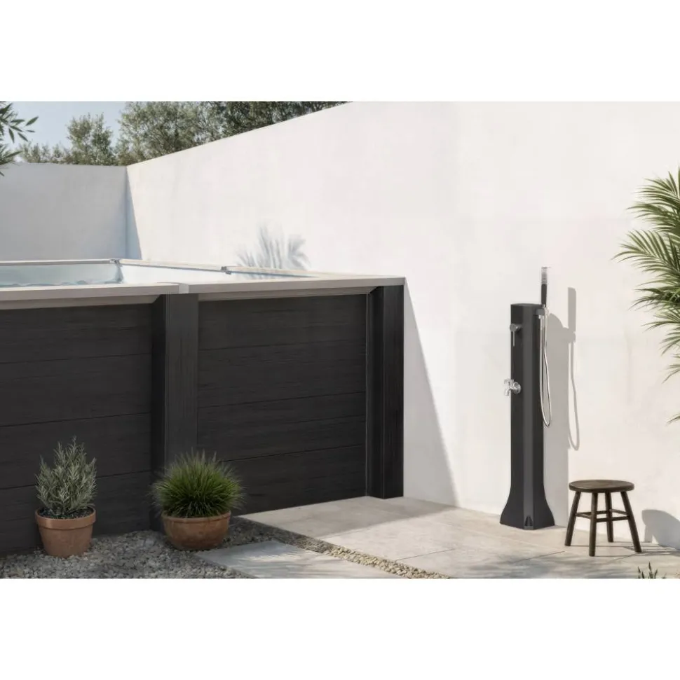 Solardusche 'Alba Mini' 109 cm, mit Fußdusche und Edelstahl-Mischer