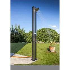 Solardusche silbern/schwarz Aluminium 38 l