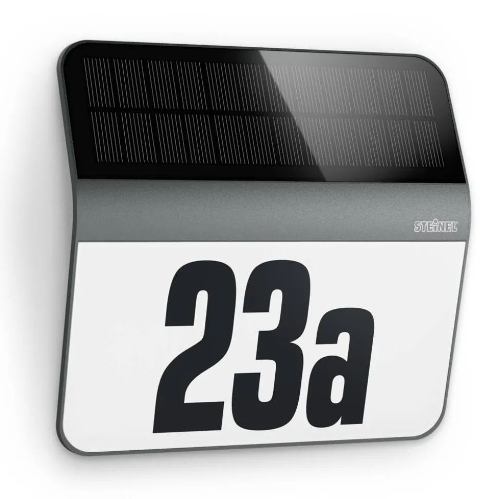 Solar-LED-Hausnummernleuchte 'XSolar LH-N' anthrazit 24,2 x 22,7 cm