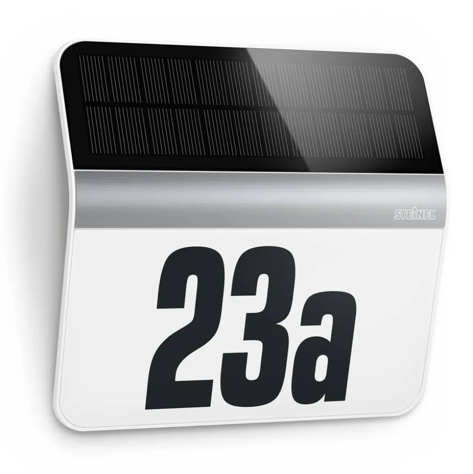 Solar-LED-Hausnummernleuchte 'XSolar LH-N' edelstahl 24,2 x 22,7 cm