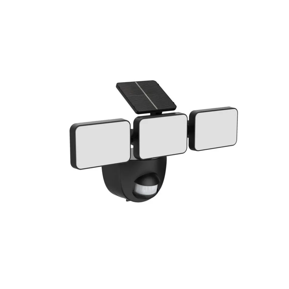 Solar-LED-Wandstrahler 'Houston' mit Bewegungsmelder schwarz 35,3 x 20,3 cm