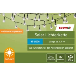 Solar-Lichterkette 50 LEDs warmweiß 690 cm
