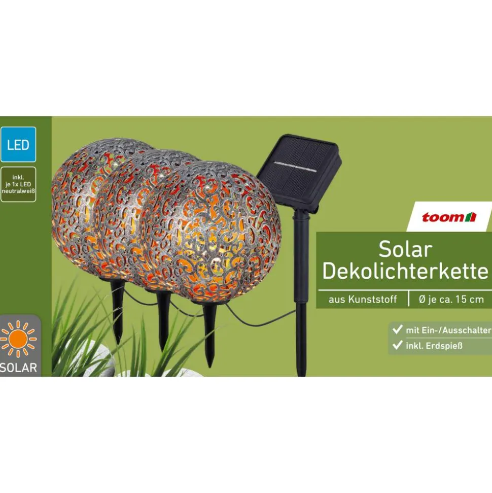 Solar-Lichterkette 'Oriental' bronze/gold Ø 15 x 300 cm