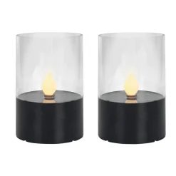 Solar-Teelichter-Set schwarz Ø 7 cm 2 Stk.