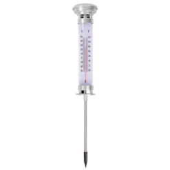 Solar-Thermometer silbern 9 x 58 cm