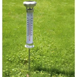 Solar-Thermometer silbern 9 x 58 cm