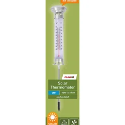 Solar-Thermometer silbern 9 x 58 cm
