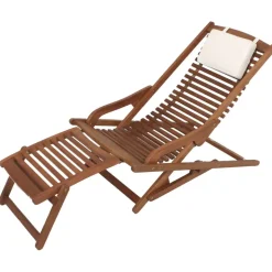 Sonnenliege 'Alaska' verstellbar/klappbar Eukalyptusholz braun 59,5 x 78 x 145 cm