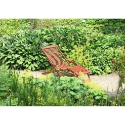 Sonnenliege 'Alaska' verstellbar/klappbar Eukalyptusholz braun 59,5 x 78 x 145 cm