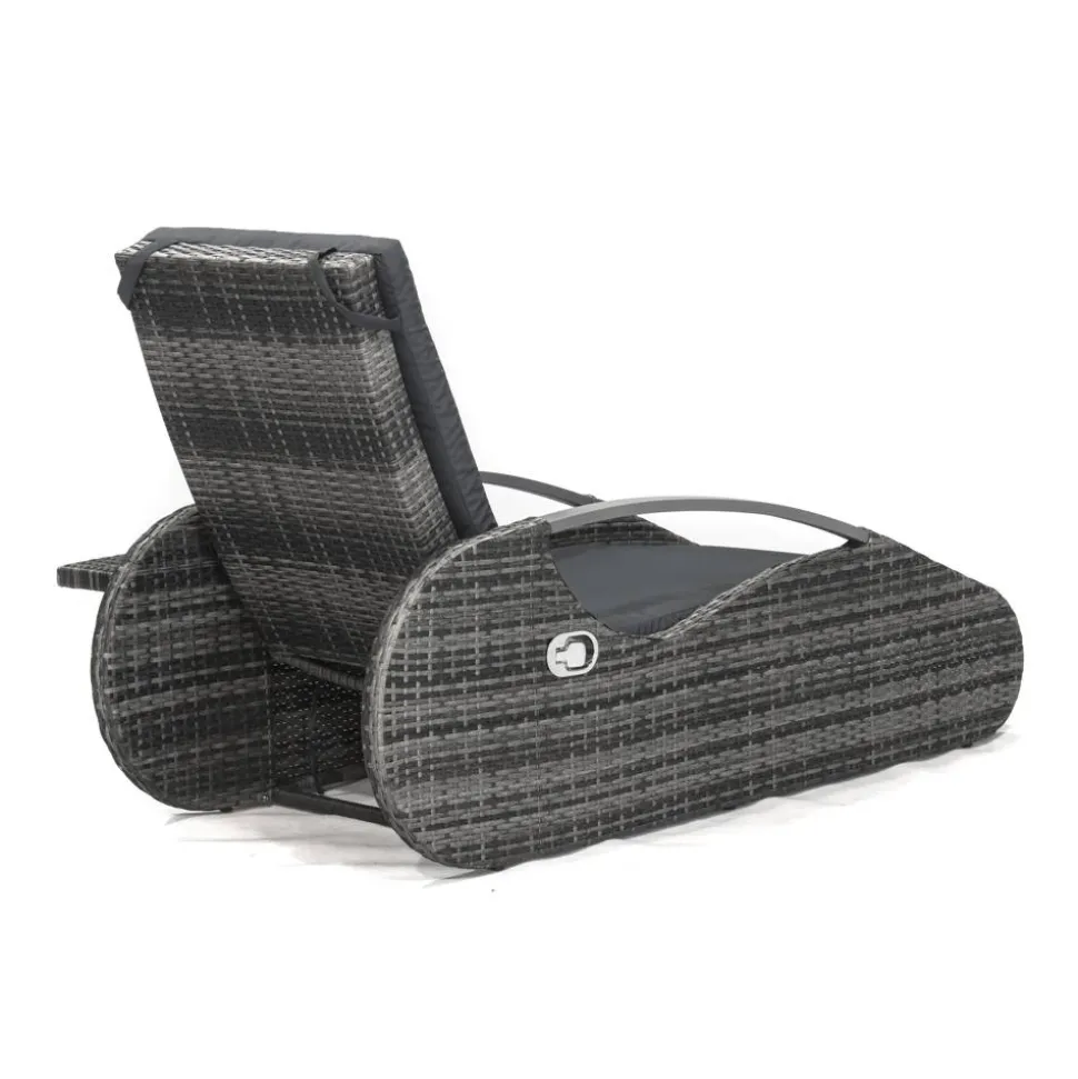 Sonnenliege 'Alassio' verstellbar Stahl dunkelgrau 62,5 x 66,5 x 194,5 cm