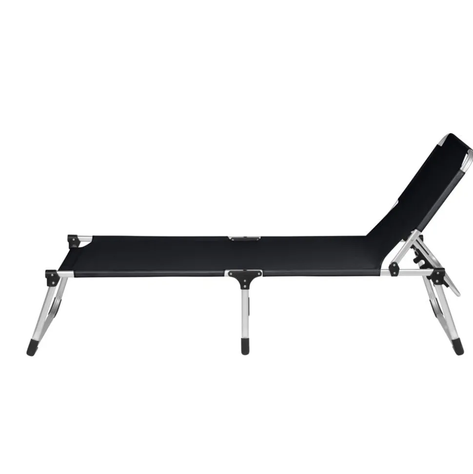 Sonnenliege 'Alu-XXL' klappbar schwarz 69 x 38 x 201 cm