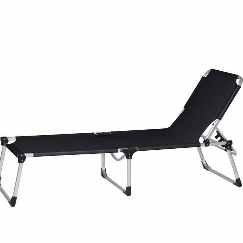 Sonnenliege 'Alu-XXL' klappbar schwarz 69 x 38 x 201 cm