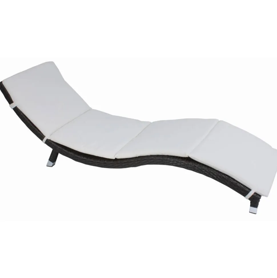 Sonnenliege 'Caracas' hellgrau/anthrazit 59 x 62 x 195 cm
