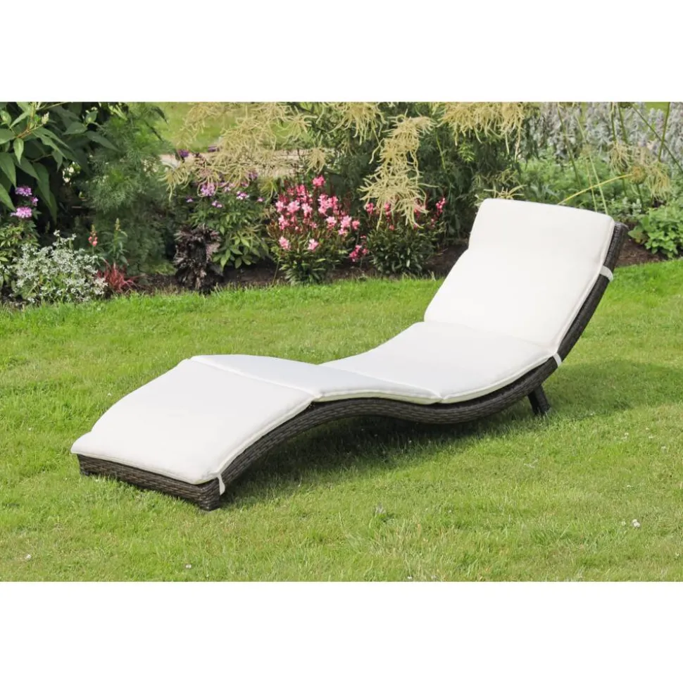 Sonnenliege 'Caracas' hellgrau/anthrazit 59 x 62 x 195 cm