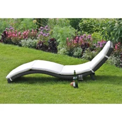 Sonnenliege 'Caracas' hellgrau/anthrazit 59 x 62 x 195 cm