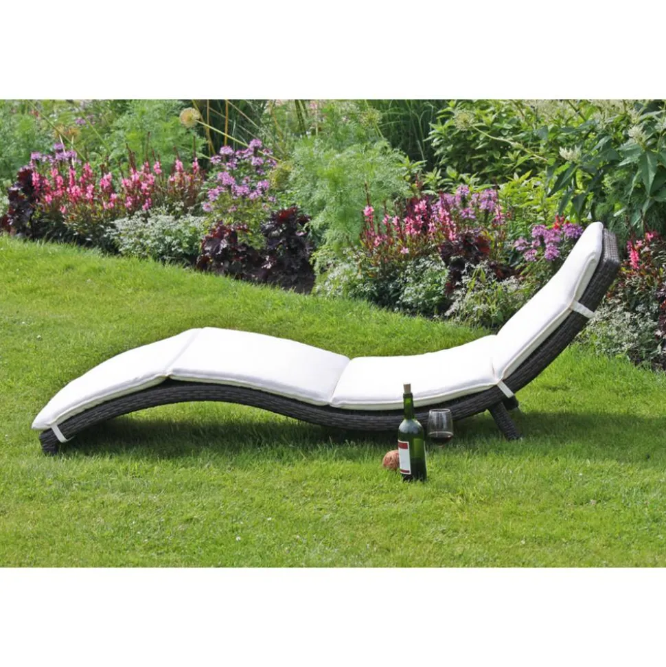 Sonnenliege 'Caracas' hellgrau/anthrazit 59 x 62 x 195 cm