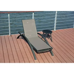 Sonnenliege 'Donna' verstellbar anthrazit 72 x 43 x 197 cm