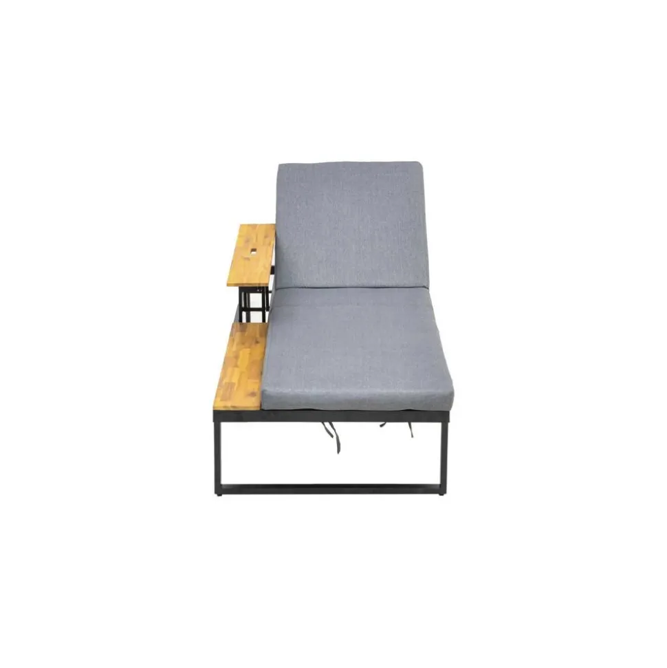 Sonnenliege 'Fano' beige/grau 196 x 70 x 30 cm