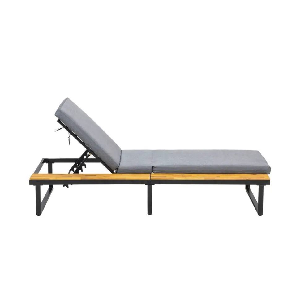 Sonnenliege 'Fano' beige/grau 196 x 70 x 30 cm