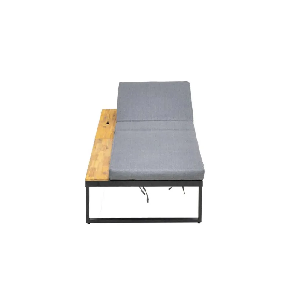Sonnenliege 'Fano' beige/grau 196 x 70 x 30 cm