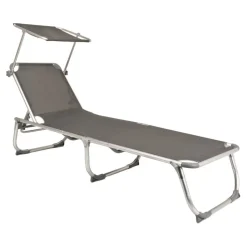Sonnenliege 'Kiso' klappbar/verstellbar grau 60 x 31 x 192 cm