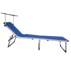 Sonnenliege 'Kiso' klappbar/verstellbar blau 61 x 30 x 188 cm