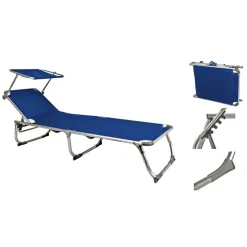 Sonnenliege 'Kiso' klappbar/verstellbar blau 61 x 30 x 188 cm