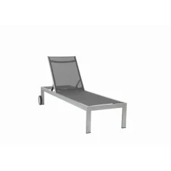 Sonnenliege 'Rimini' grau/silbern 66 x 35 x 206 cm