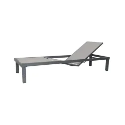 Sonnenliege 'Romina' grau/anthrazit 200 x 67,5 x 32 cm