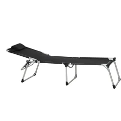 Sonnenliege 'Sole' klappbar schwarz 69,5 x 105 x 226 cm